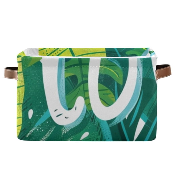 Plants Leaves Summer Storage Bins Baskets With Handles Storage Box Clothes Organizer Organization Toys