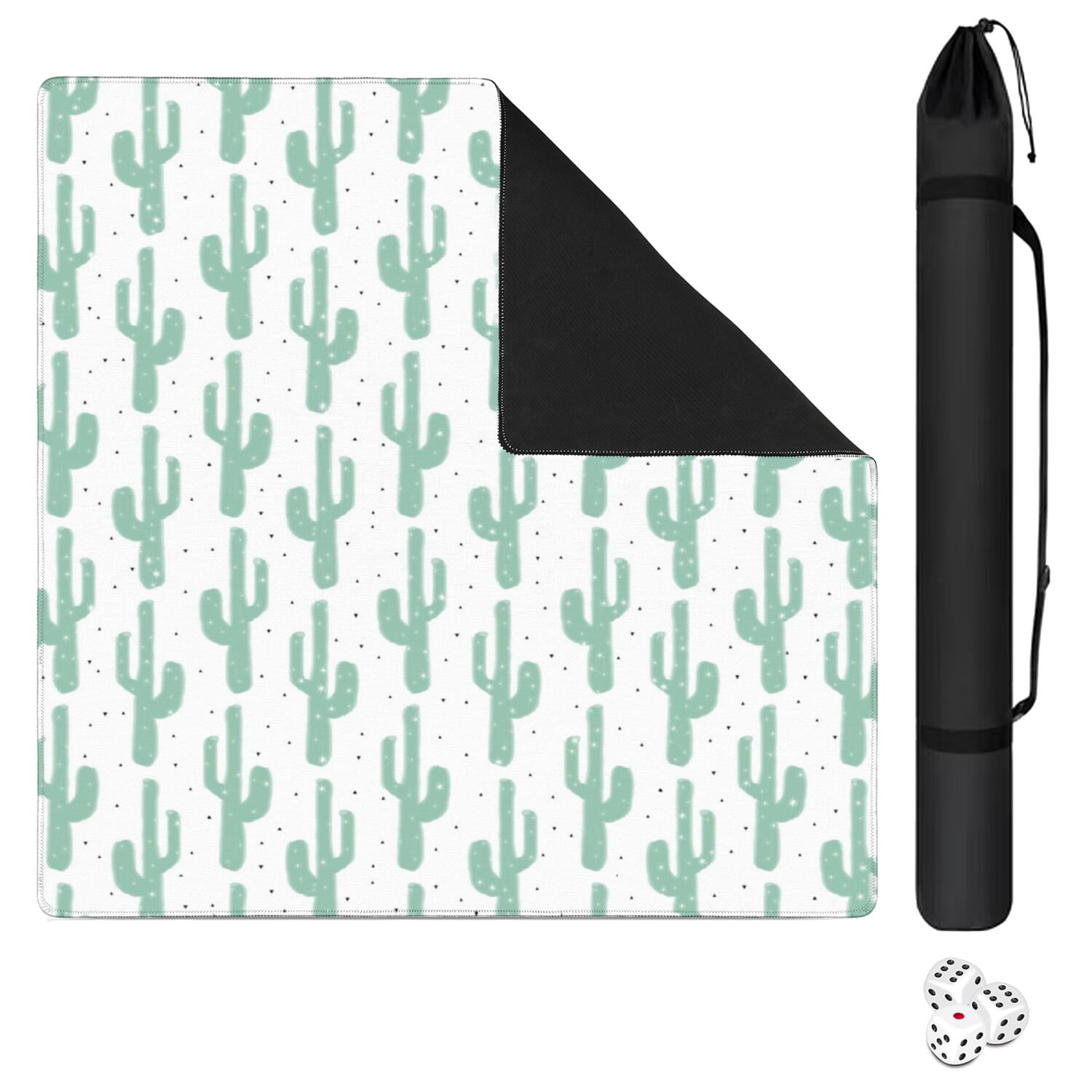 Plants Pattern Game Mat 31.5x31.5 Inches Constructed from High Quality Rubber with Anti-Slip Grip Backing and Noise Dampening Properties for Mahjong Cards Board Games