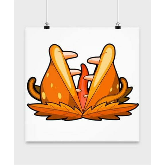 Plants Poster, Fly Eating Plant, Fly Trap Wall Art Gift, White 13x13in Poster