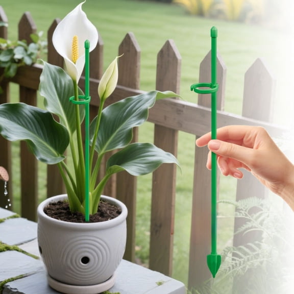 Plants Prevents Lodging Bracket, Indoor Plant Supports, 12 Inch Plant Stakes Support Sticks with Clips, Adjustable Monstera Support for Orchid Rose Flower (3 Pcs)