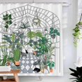 thumbnail image 1 of Plants Shower Curtain, Greenhouse Potted Plants Succulents Leaves and Pet Shower Curtain Set for Bathroom Green 72×72 inch, 1 of 6