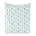thumbnail image 1 of Plants Soft Flannel Fleece Throw Blanket, Cactus Life Turquoise Hues Short Long Slim Polka Dots Stripes, Cozy Plush for Indoor and Outdoor Use, 50" x 70", Turquoise and Multicolor, by Ambesonne, 1 of 5