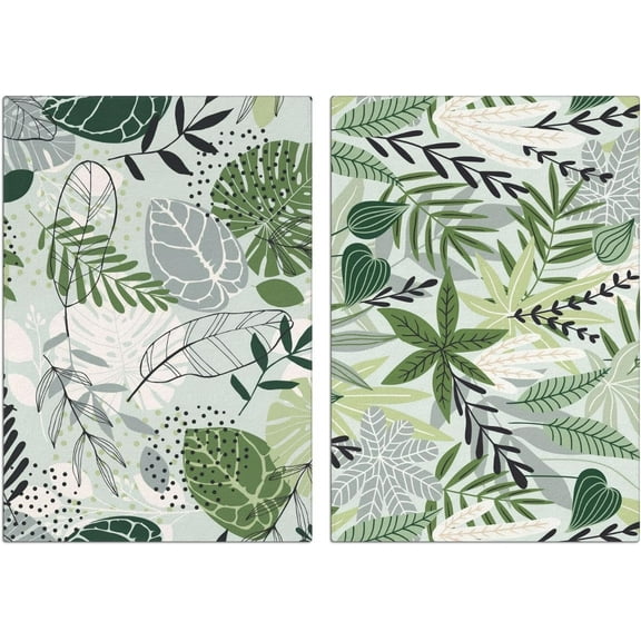 Plants Summer Kitchen Towels Dish Towels Set of 2,Green Boho Dish Towels for Kitchen Drying - High Absorbency, Quick-Dry,18x26 Inch Home Decoration Hand Towels 2-Pack.