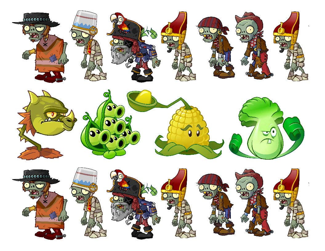 Plants VS Zombies Designer Strips Edible Cake Border Design Toppers