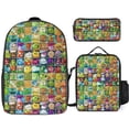 thumbnail image 1 of Plants Vs Zombies 3Pcs Backpack Sets Bookbag with Lunch Bag And Pencil Case for Office Travel Work, 1 of 9