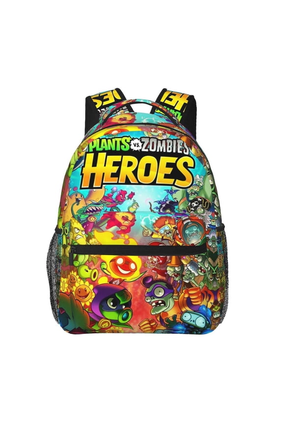 Plants Vs Zombies Backpack Cute Cartoon Lightweight Backpacks Portable Outdoor Travel