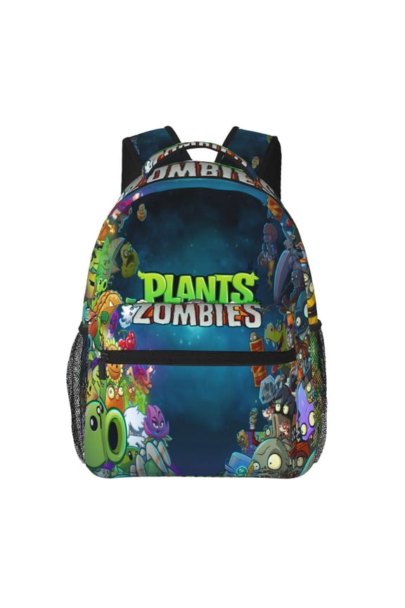 Plants Vs Zombies Backpack Cute Cartoon Lightweight Backpacks Portable Outdoor Travel
