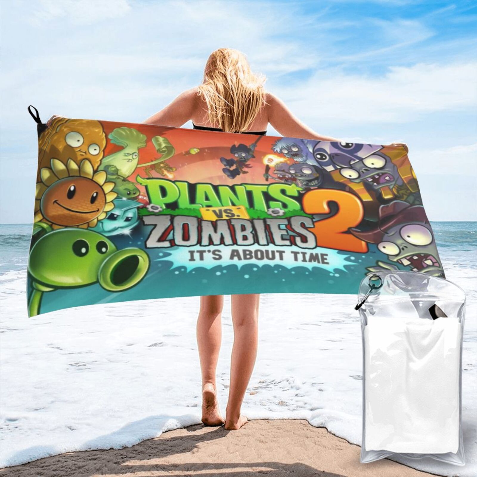 Plants Vs Zombies Beach Towel Microfiber Bath Towels Soft Beach Blanket