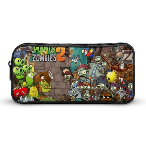 Plants Vs Zombies Big Capacity Pencil Case, Large Storage Pencil Pouch Pen Case Bag with Zipper, Pencil Case for Office Supplies