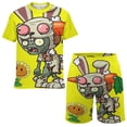 thumbnail image 1 of Plants Vs Zombies Boys Girls Short Sleeve Mesh T-Shirt And Shorts Outfit Set Summer Clothes Set for Kids, 1 of 8