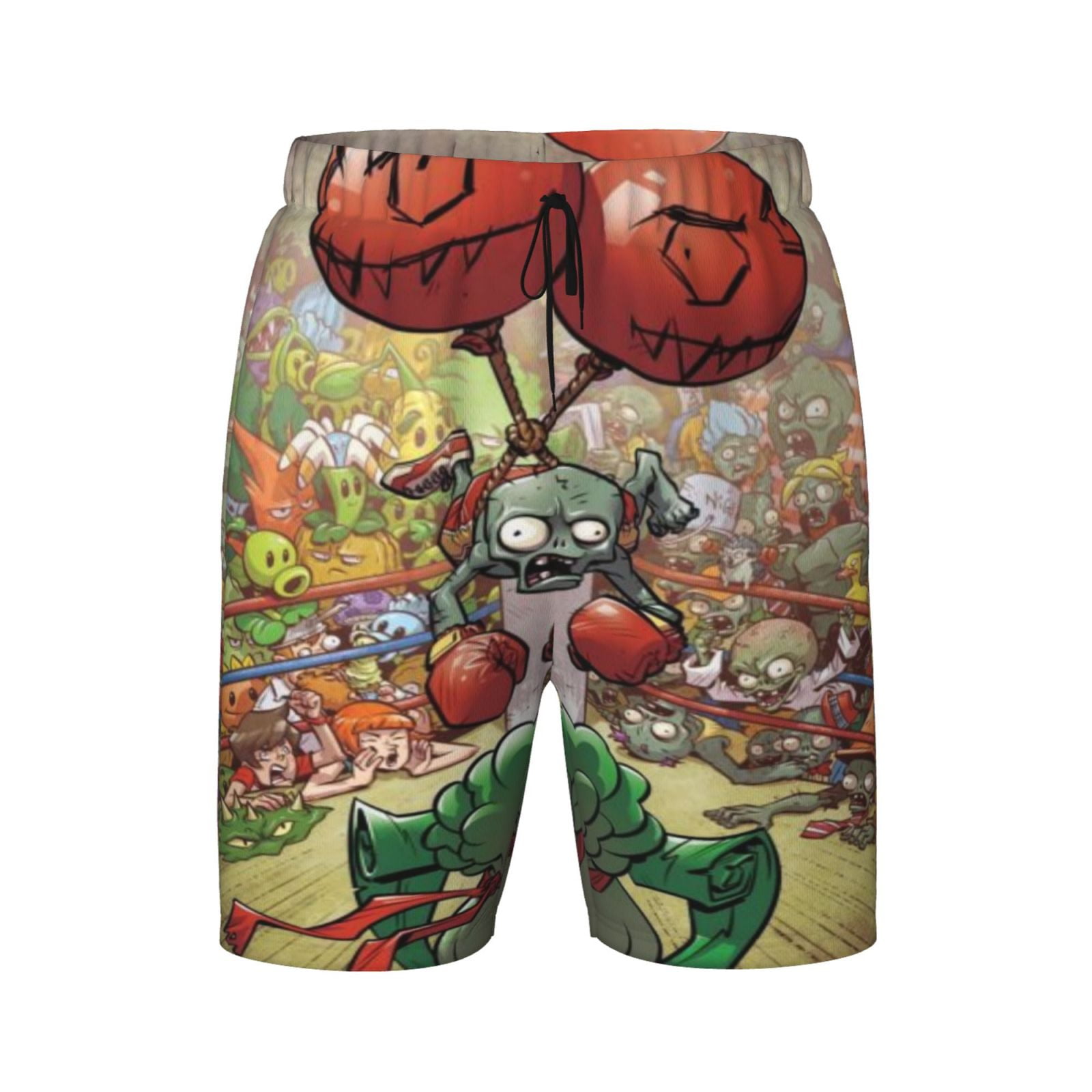 Plants Vs Zombies Boys Swim Trunks Quick Dry Boardshorts Elastic