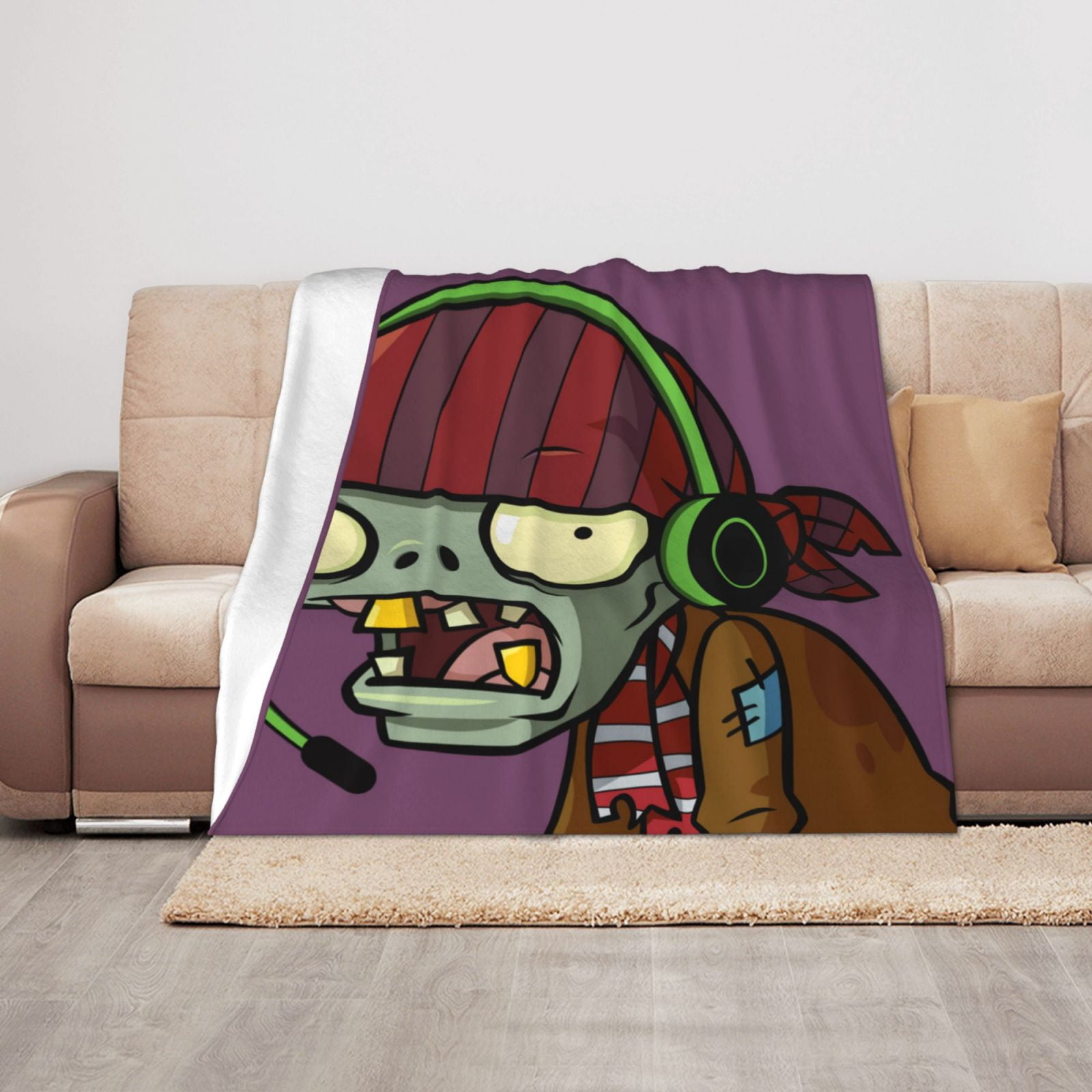 Plants Vs Zombies Flannel Throw Blanket 50x40 All Seasons Lightweight