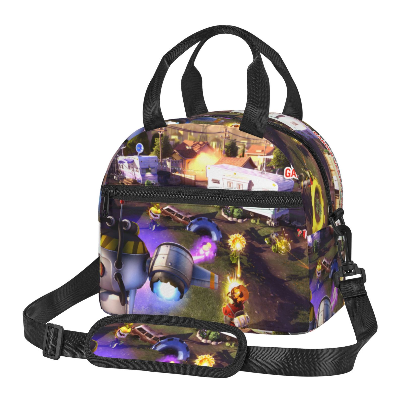 Plants Vs Zombies Lunch Bog Insulated Lunch Box Reusable Cooler Tote