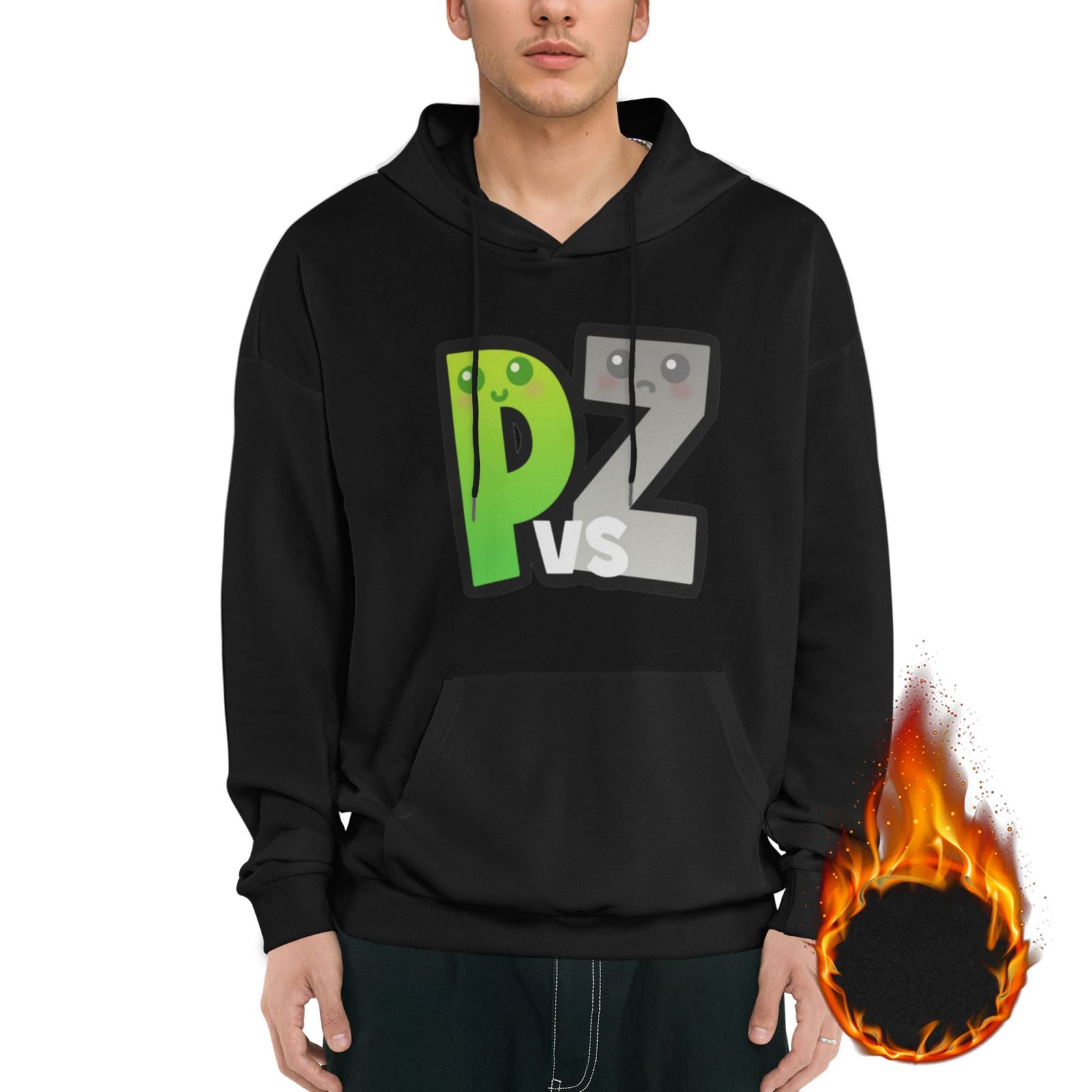 Plants Vs. Zombies Men'S Fleece Hoodie Long Sleeve Pullover With Pocket