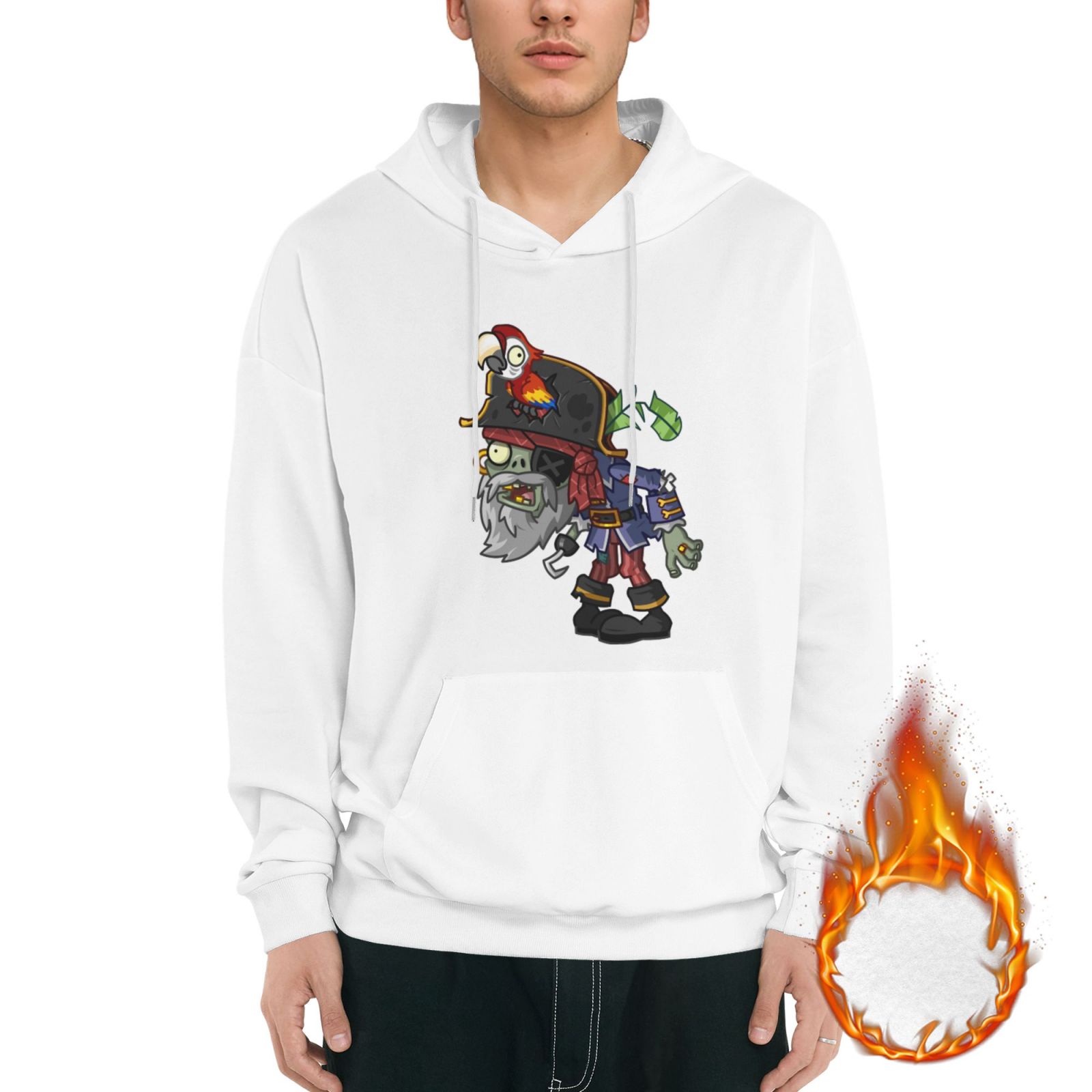 Plants Vs. Zombies Men'S Fleece Hoodie Long Sleeve Pullover With Pocket