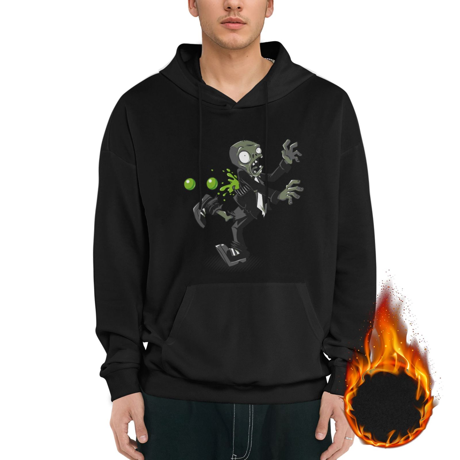 Plants Vs. Zombies Men'S Fleece Hoodie Long Sleeve Pullover With Pocket