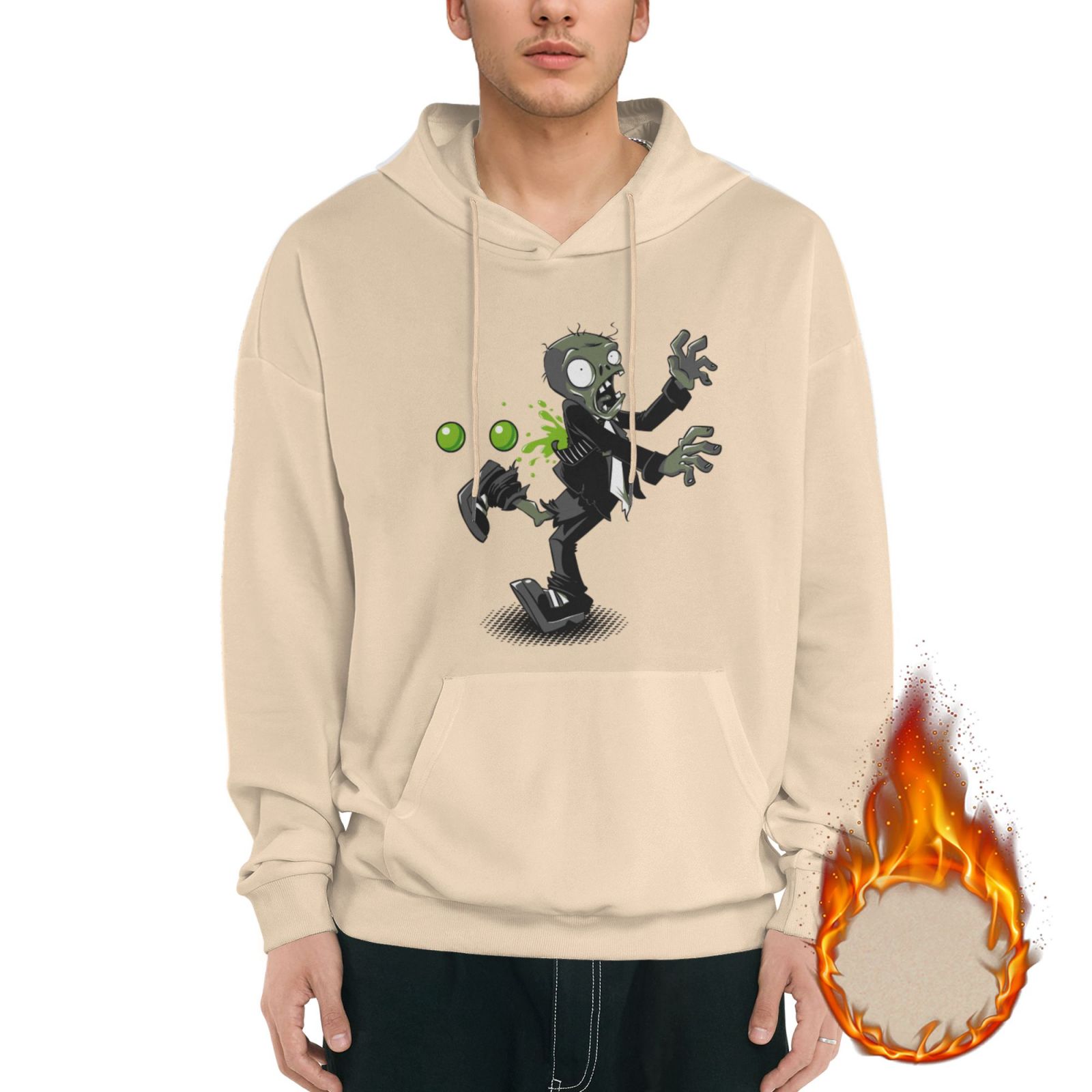 Plants Vs. Zombies Men'S Fleece Hoodie Long Sleeve Pullover With Pocket
