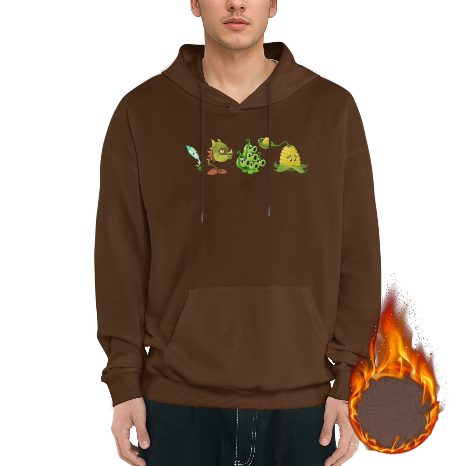 Plants Vs. Zombies Men'S Fleece Hoodie Long Sleeve Pullover With Pocket
