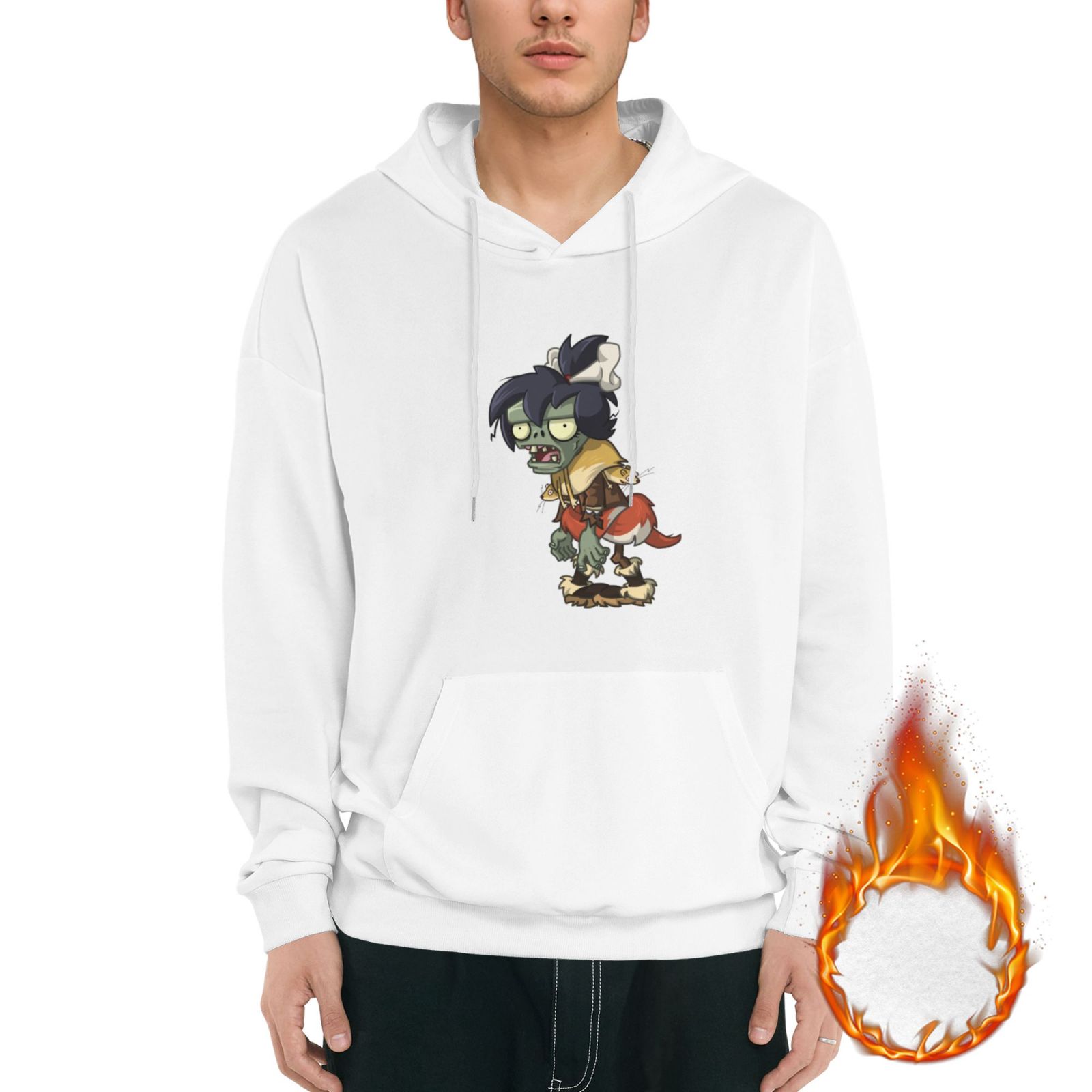 Plants Vs. Zombies Men'S Fleece Hoodie Long Sleeve Pullover With Pocket