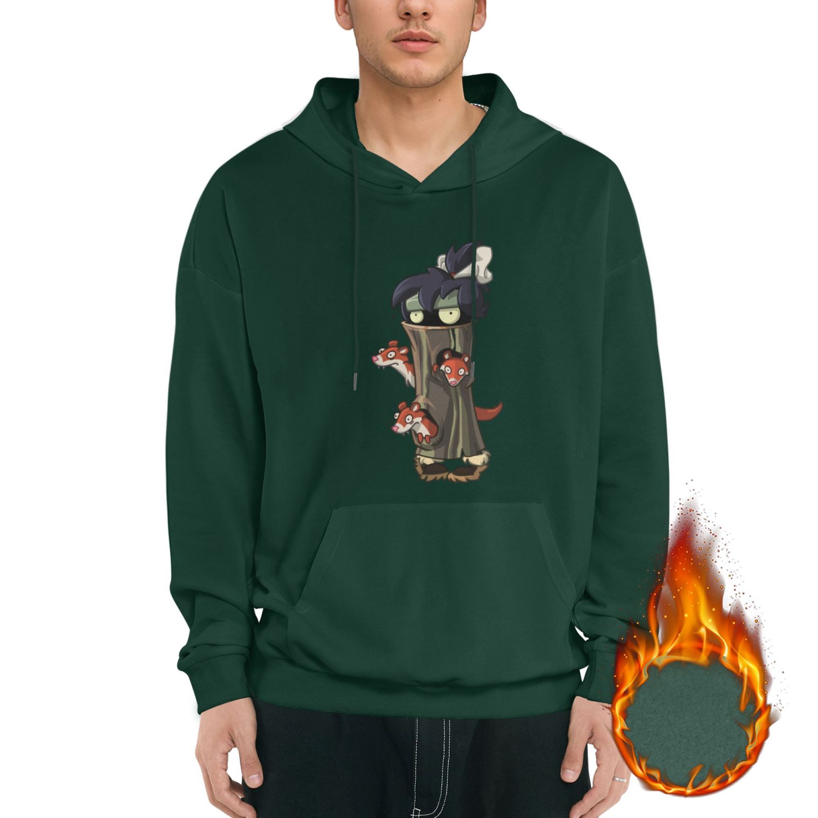 Plants Vs. Zombies Men'S Fleece Hoodie Long Sleeve Pullover With Pocket