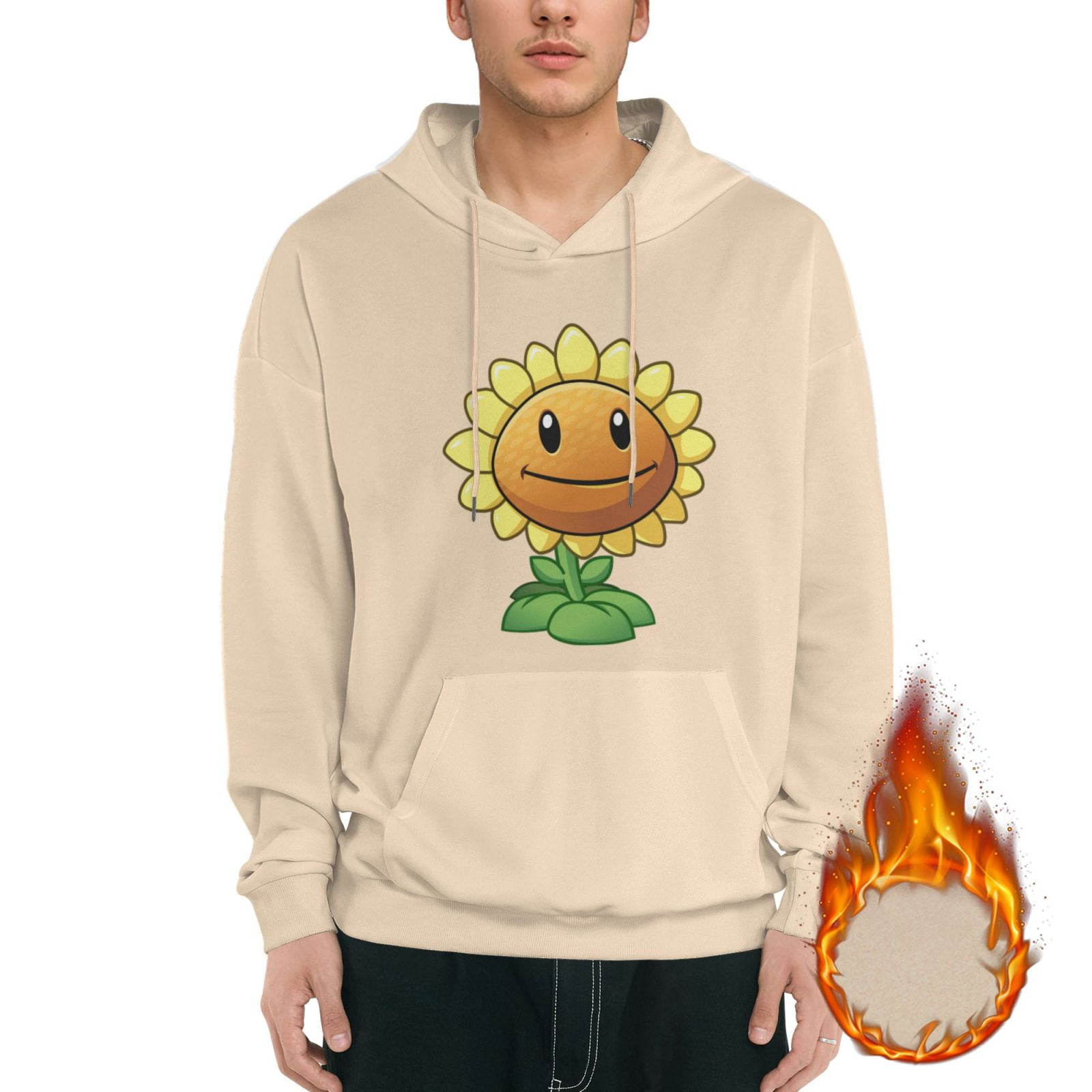 Plants Vs. Zombies Men'S Fleece Hoodie Long Sleeve Pullover With Pocket