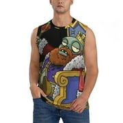 Plants Vs Zombies Mens Shirts Summer Casual Loose Sleeveless Muscle Tank Crew Neck Workout T Shirt Gym Beach Vest Shirts Small