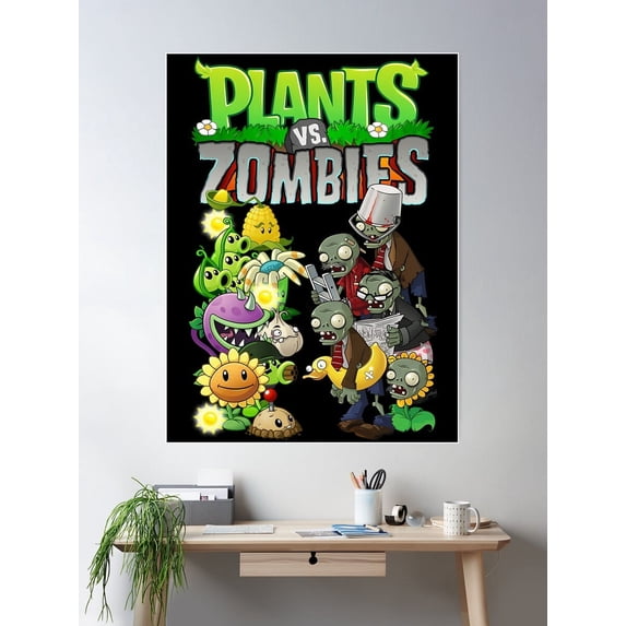Plants Vs Zombies Poster Wall Art, Modern Wall Decor For Living Room Bedroom, 16x24 UNFRAMED