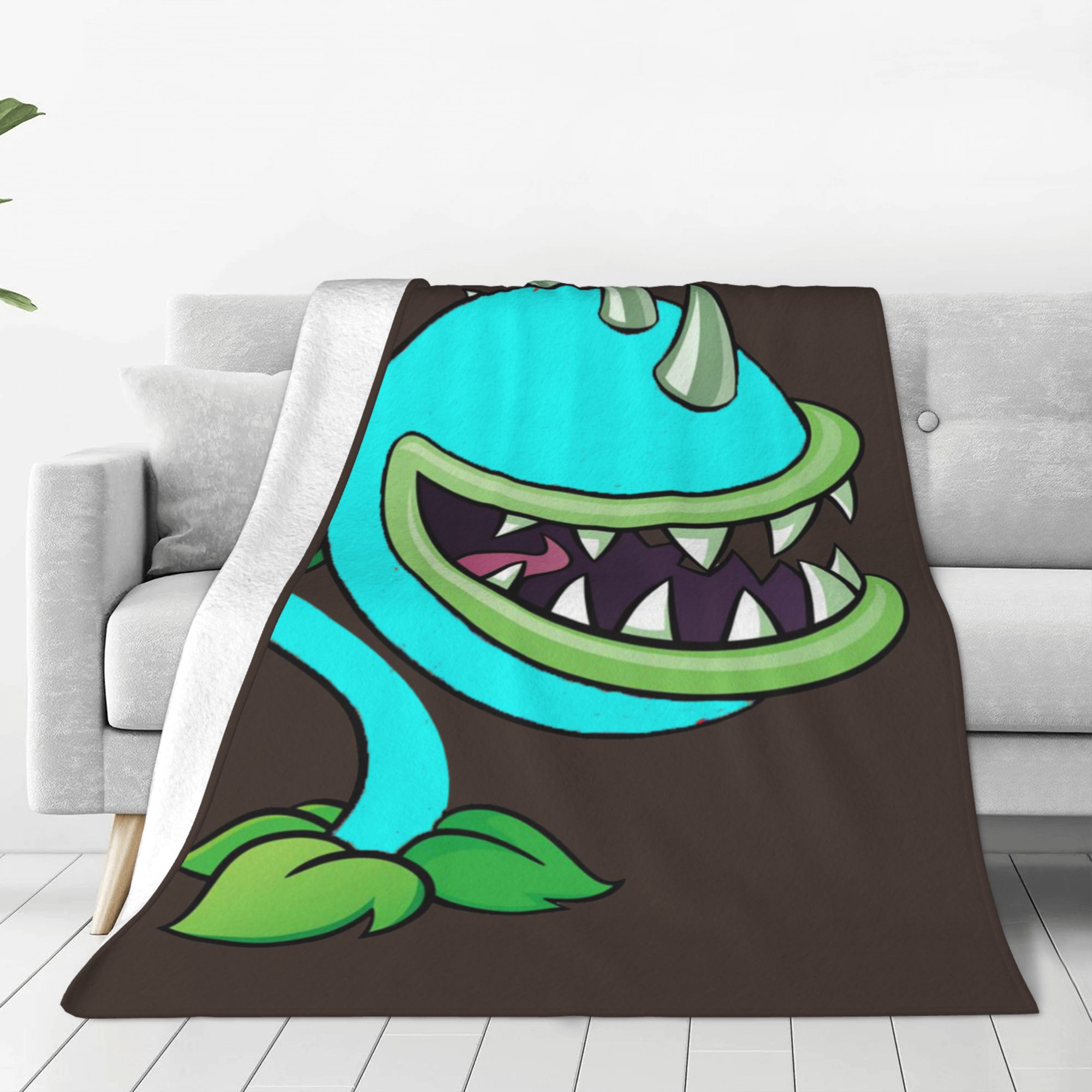 Plants Vs Zombies Soft Throw Blanket Premium Fleece Blanket for Couch Sofa Bed, Lightweight