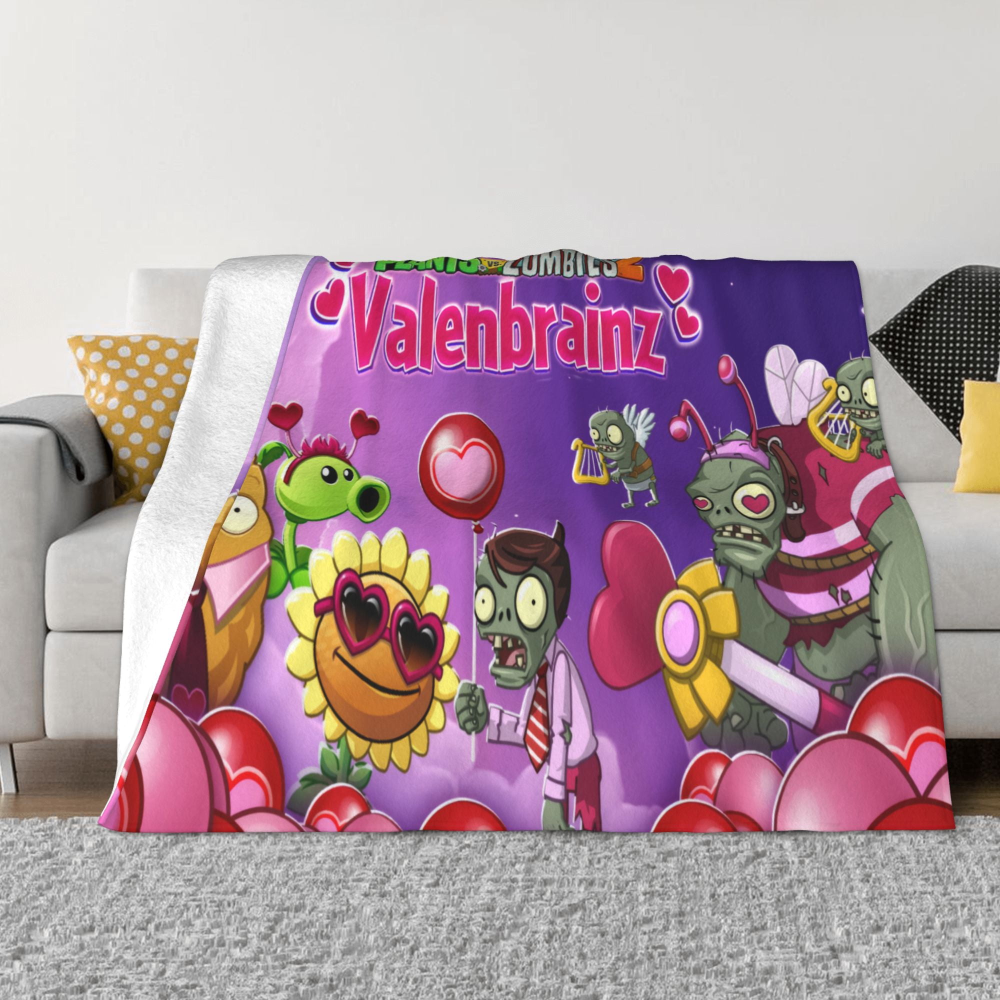 Plants Vs Zombies Soft Throw Blanket Premium Fleece Blanket for Couch Sofa Bed, Lightweight