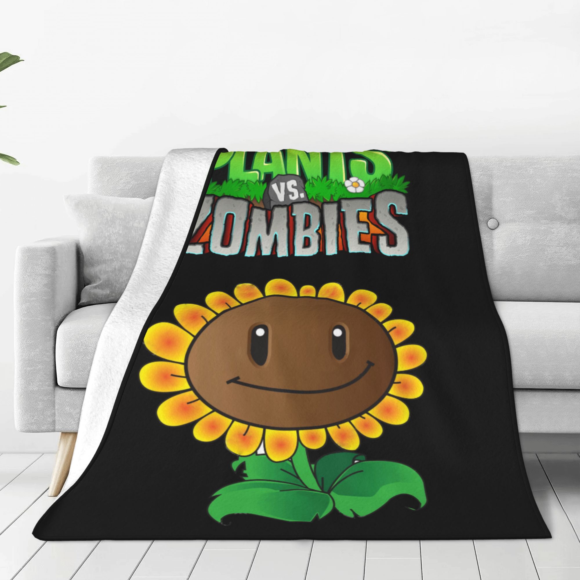 Plants Vs Zombies Soft Throw Blanket Premium Fleece Blanket for Couch Sofa Bed, Lightweight