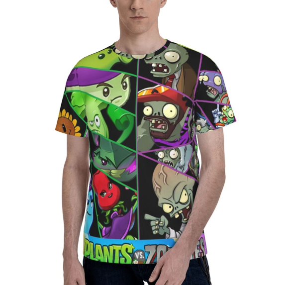 Plants Vs Zombies T-Shirts 3d Printed Short Sleeve Tee Shirt For Men