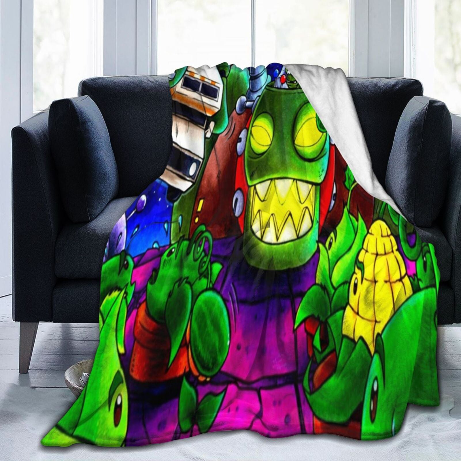 Plants Vs Zombies Throw Blankets 50"X40" Lightweight Cozy Soft Warm