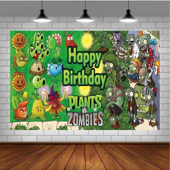 Plants & Zombies Party Supplies for Photography Taspestry Poster Backdrop Banner Background Birthday Decorations