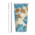 Plants and flowers watercolor cup, 20 ounce car cup, stainless steel