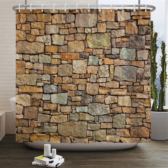 Plants on the Pastoral Wall Print Shower Curtains Waterproof Polyester Fabric No