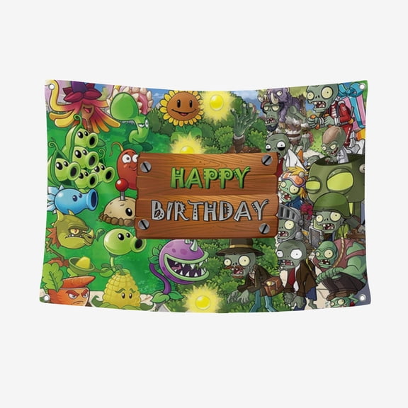 Plants vs Zombies 3.28*4.92FT/100*150CM Banner Background Backdrop