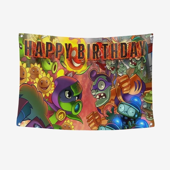 Plants vs Zombies 3.28*4.92FT/100*150CM Banner Background Backdrop