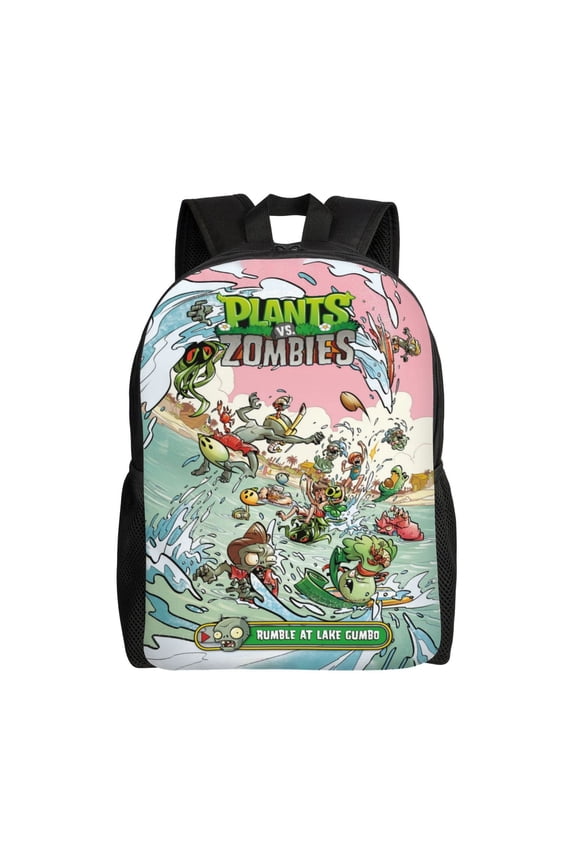 Plants vs Zombies Backpack Cute Anime Large Capacity Multifunction Backpacks Lightweight Sports Travel Laptop Bag Daypack 16In