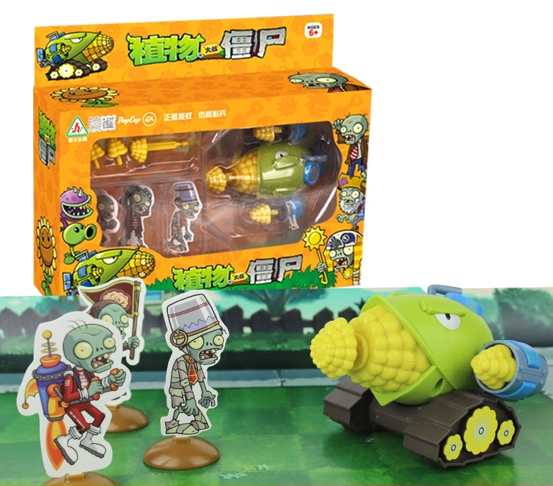 Plants Vs Zombies Action Figures Set - 8-in-1 Building Toys With Scene