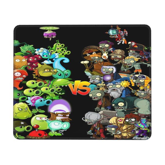 Plants vs Zombi-e Mousepad Rectangle Cartoon Printed Non-Slip Rubber Base Mouse Pad