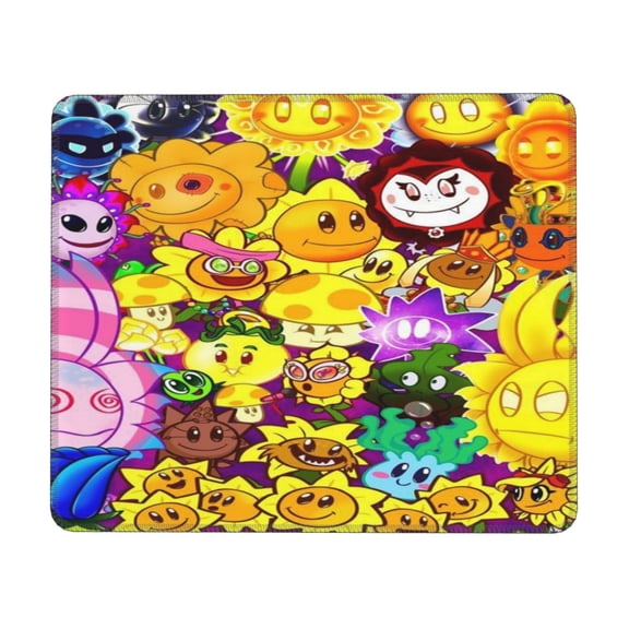 Plants vs Zombi-e Mousepad Rectangle Cartoon Printed Non-Slip Rubber Base Mouse Pad