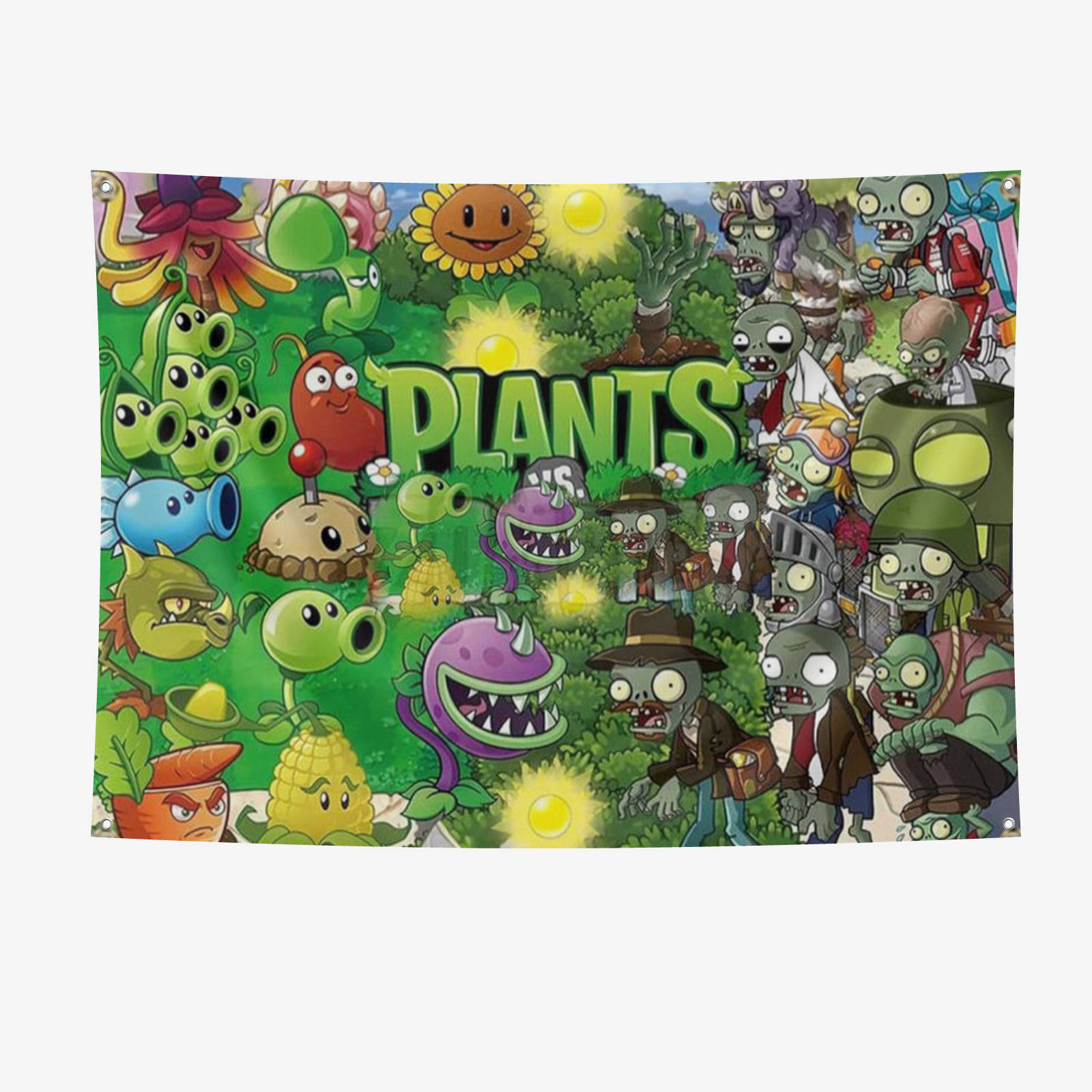 Plants vs Zombies Party Supplies Happy Birthday Banner 7*5FT Large Size ...