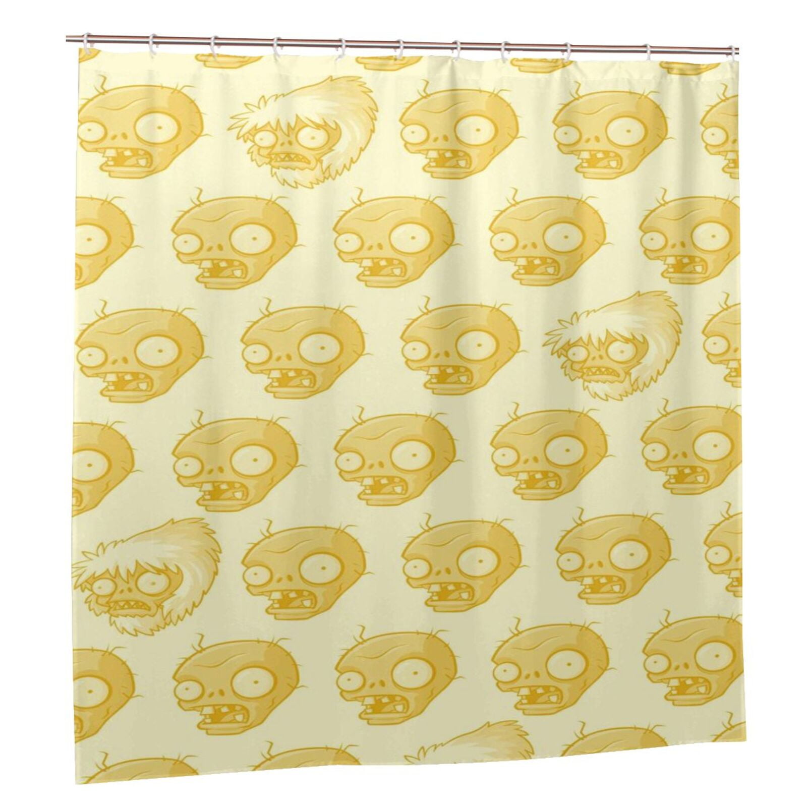 Plants vs Zombies Shower Curtain 72" W x 72" L with 11 Holes Waterproof