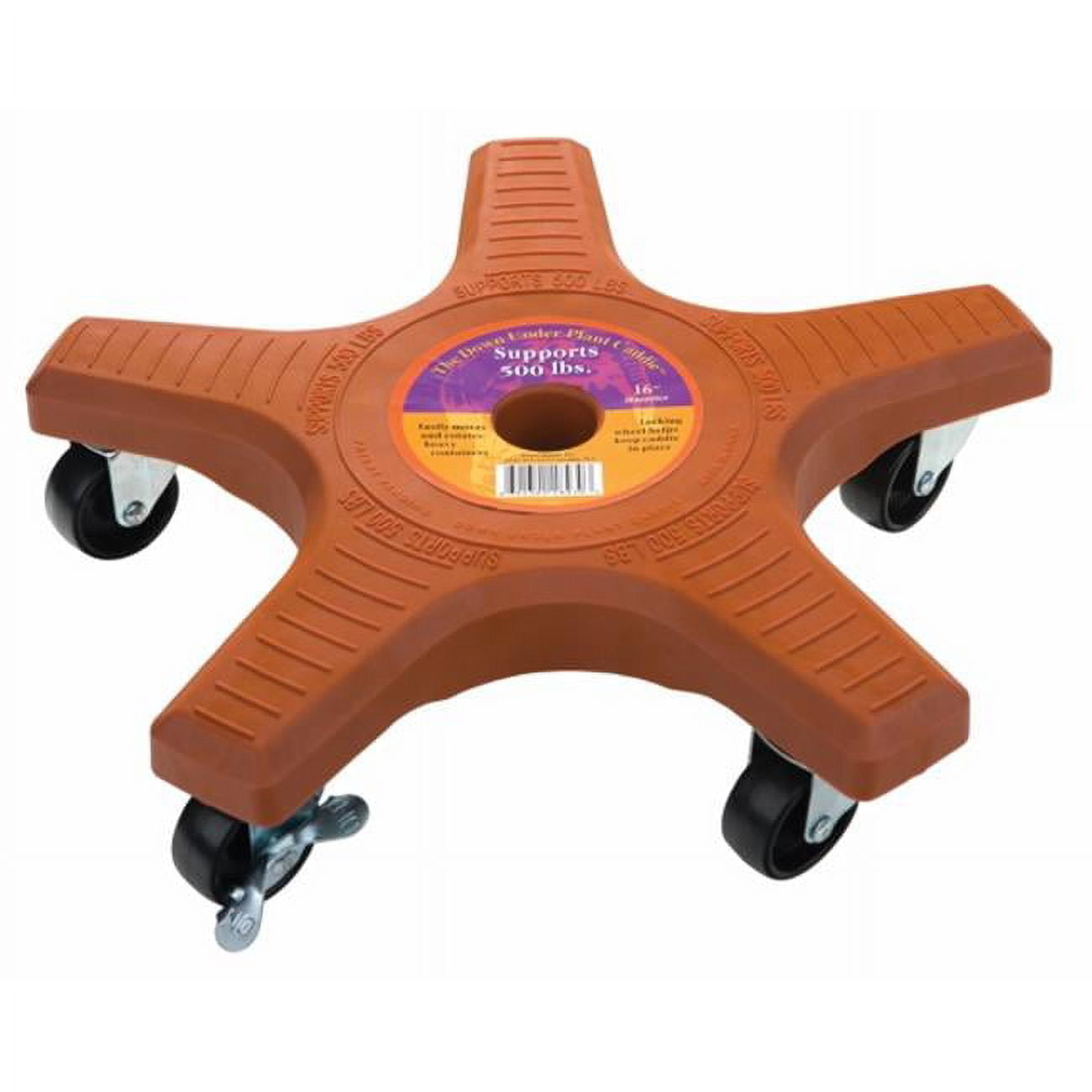16-Inch Terra Cotta 5-Wheel Plant Caddie