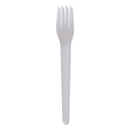 Plantware Compostable Cutlery, Fork, 6", Pearl White, 50/pack, 20 Pack/carton