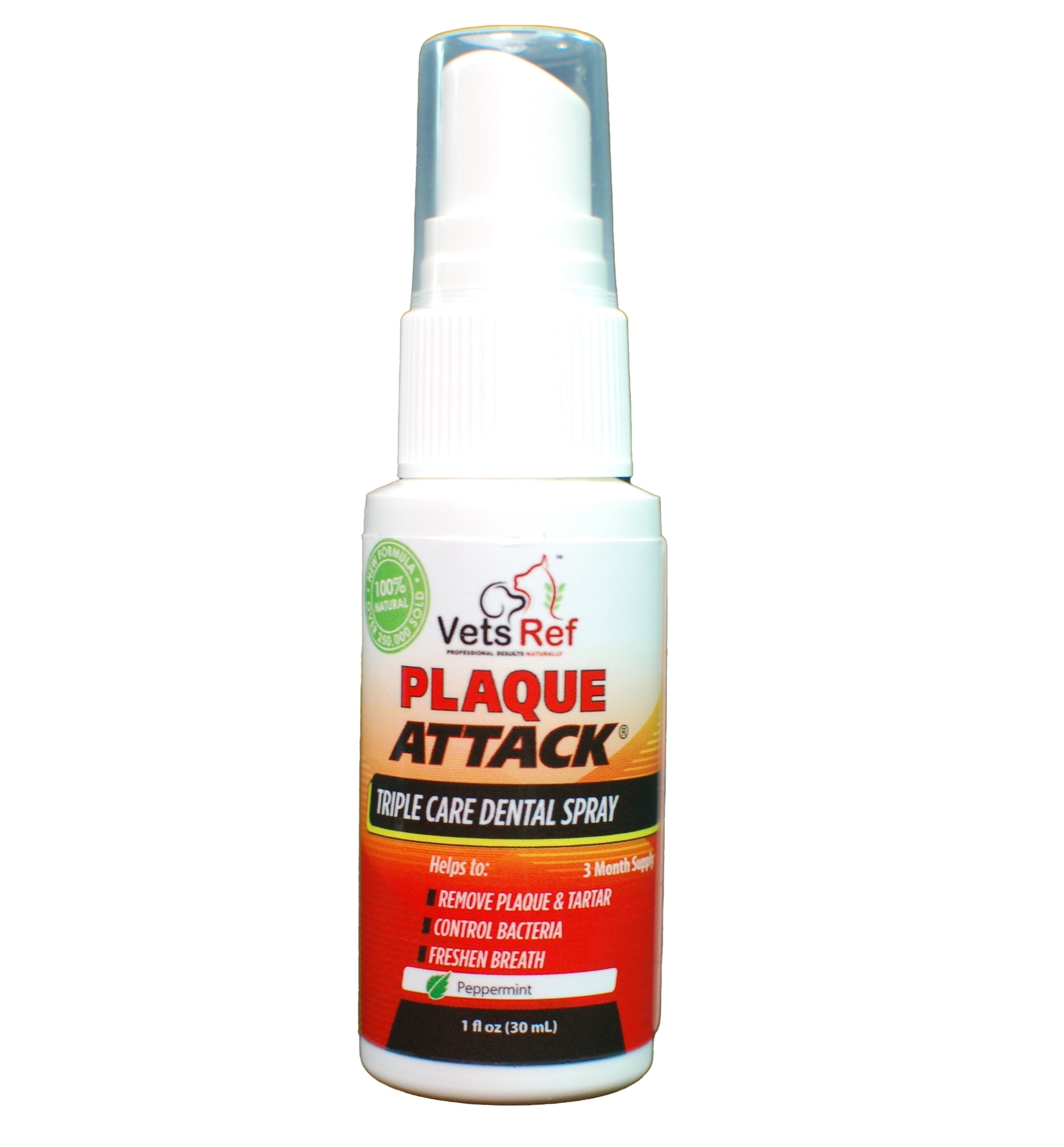Plaque Attack Spray up to month supply- better breath, teeth and