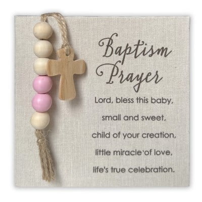 Abbey Plus CA Gift 402622 Baptism & Lord Bless This Baby Plaque - 6 x 6 in.