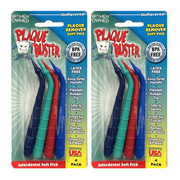 Plaque Buster Gum Stimulator & Plaque Remover, Made in USA, Great for Oral Health and Healthy Gums, Multicolor, 4 Count (Pack of 2)