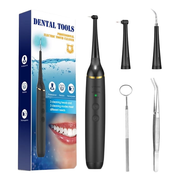 Plaque Dental Calculus Remover, Rvkxad Portable Teeth Cleaner Tool Kit, IPX6 Rechargeable Tooth Scaler with 3 Modes, Stainless Steel Dental Cleaning Tool for Adults Travel