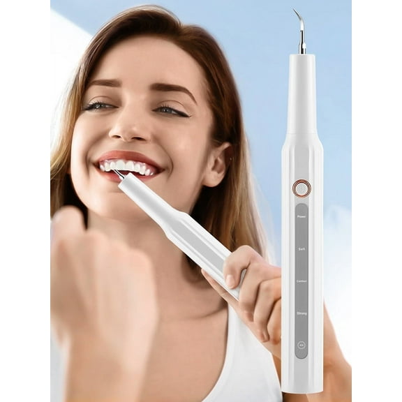 Plaque Remover for Teeth,Ultrasonic Tooth Cleaner Electric Dental Calculus Remover Teeth Cleaning Kit,Cordless Water Flosser for Teeth or Home and Travel,White